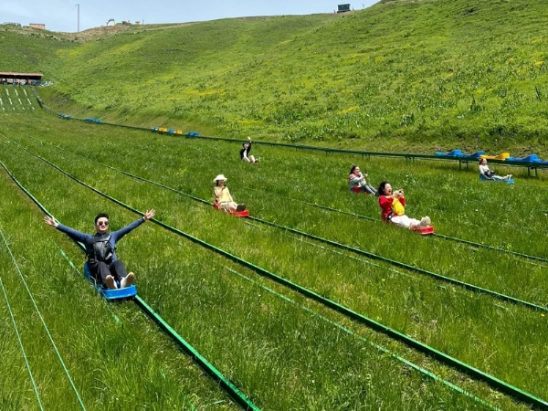 Track grass sliding